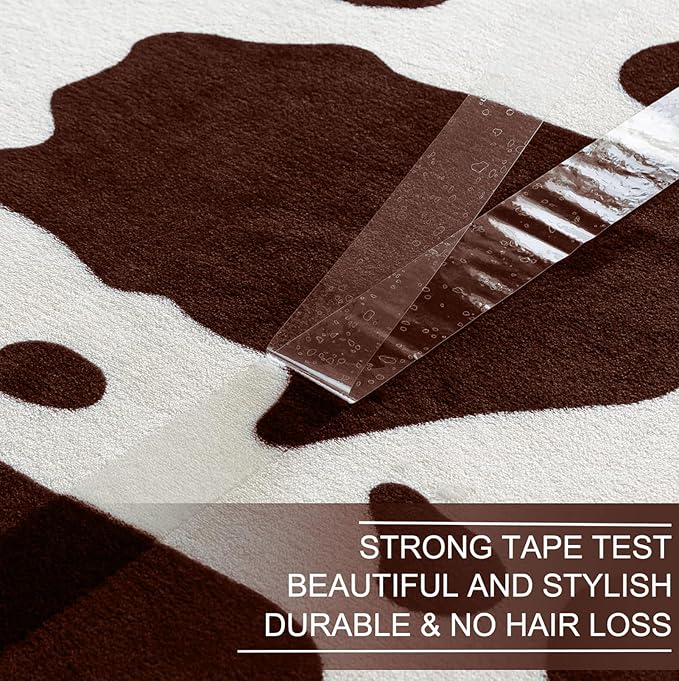 Richave Fleece Cow Print Blanket for All Season - Premium Lightweight Anti-Static Brown and Ivory Queen/Full Size Blankets, Bedroom Decor 90" x 90"(Brown Cow)