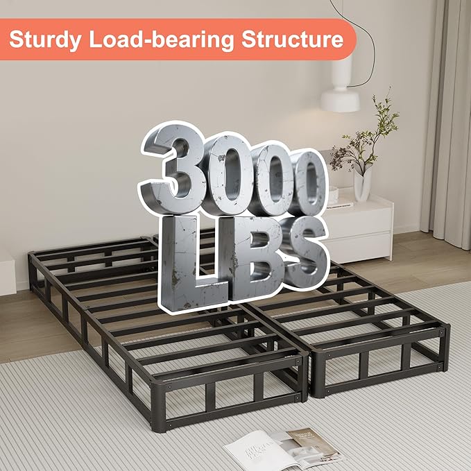 9 Inch Split Full Size Box Spring Metal High Profile Box Spring Full Size Bed with Fabric Cover, Heavy Duty, Mattress Foundation, Easy Assembly, Noise Free