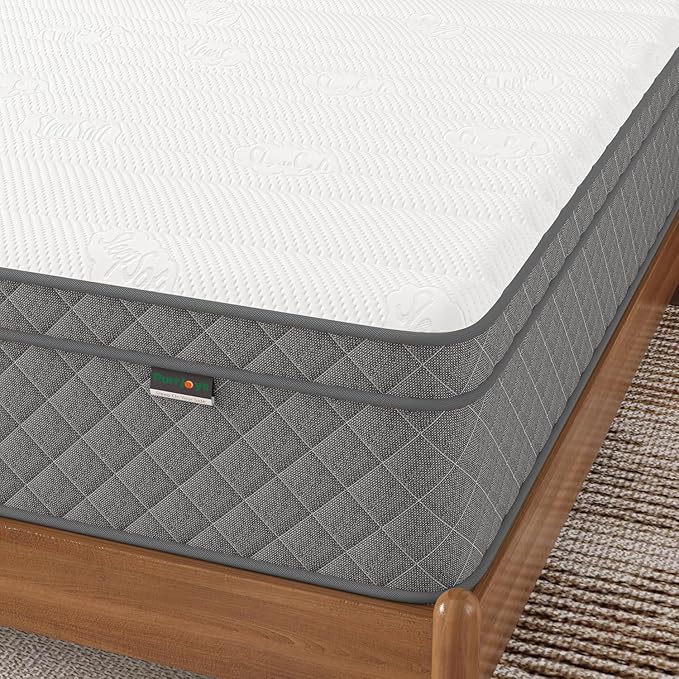 PurrJoys King XL Mattress, 12 Inch Hybrid King XL Size Mattress with Cooling Gel Memory Foam and Pocket Springs, CertiPUR-US Certified, Medium Firm