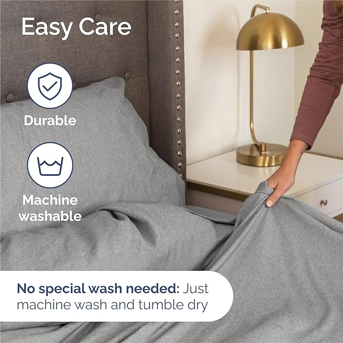 King 6 Piece Sheet Set - Comfy Breathable & Cooling - Soft Hotel Luxury Bedding Set with 8-16 Inch Deep Pockets - 1 Flat & 1 Fitted Sheet & 4 Pillowcases - Wrinkle Free & Easy Care - Heathered Grey