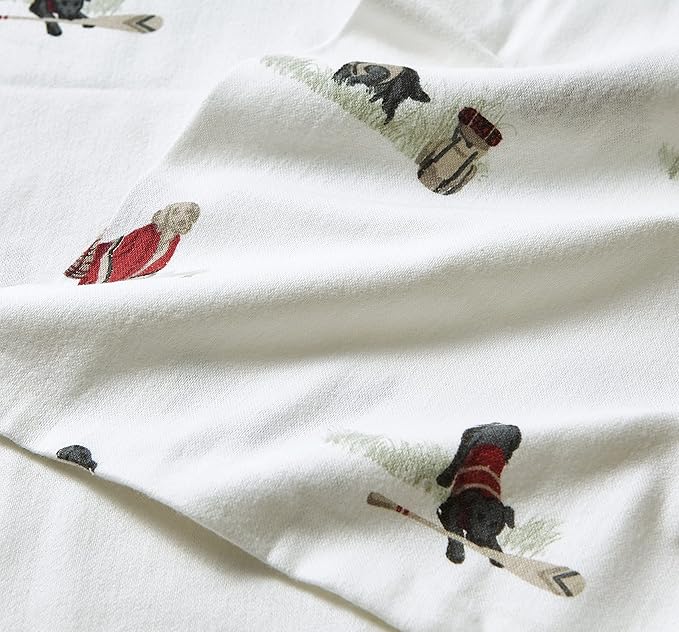 Eddie Bauer - Twin Sheet Set, Warm Breathable Cotton Flannel Bedding with Deep Pockets, Brushed for Extra Softness, Cozy Home Decor, Oeko-Tex Certified (Retriver Adventure, Twin)