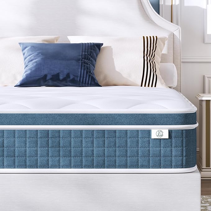 koorlian Twin XL Mattress 12 Inch - Cooling Hybrid Mattress in a Box for Back Pain Relief - Pocket Spring & Memory Foam | Fiberglass-Free, Medium Firm Feel, CertiPUR-US, 120 Nights Trial