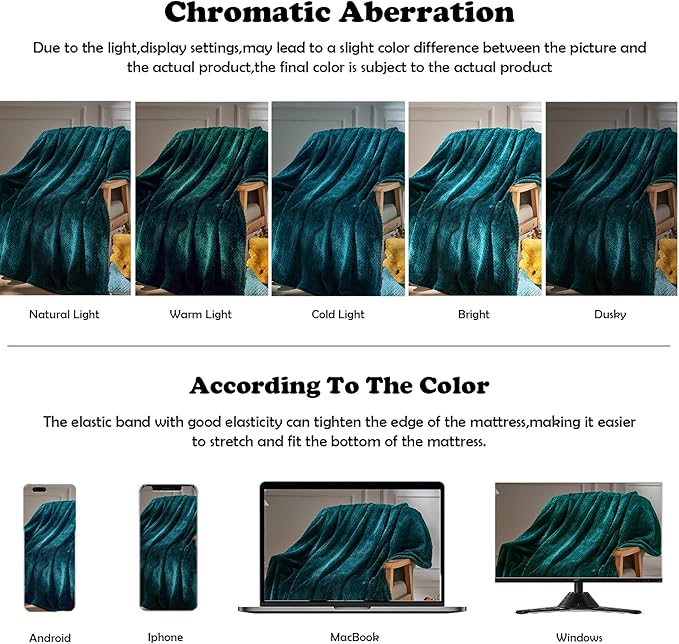 NEWCOSPLAY Super Soft King Blanket Dark Teal Premium Silky Flannel Fleece Leaves Pattern Lightweight Bed Blanket All Season Use (Dark Teal, King(90"x110"))