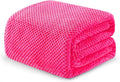 Exclusivo Mezcla Fleece Bed Blanket King Size, Super Soft and Warm Blankets for Couch, Sofa and Bed Waffle Textured, Cozy, Fuzzy and Lightweight (Hot Pink, 90x104 Inches)
