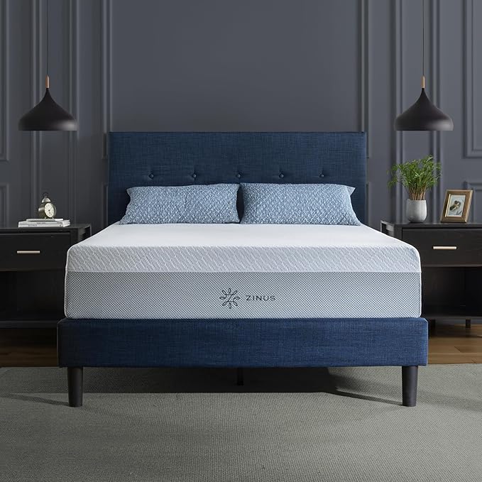 ZINUS 12 Inch QUADCOOL Memory Foam Mattress, Full, Cool to Touch Soft Knit Cover, Cooling Gel Infusion, CertiPUR US Certified