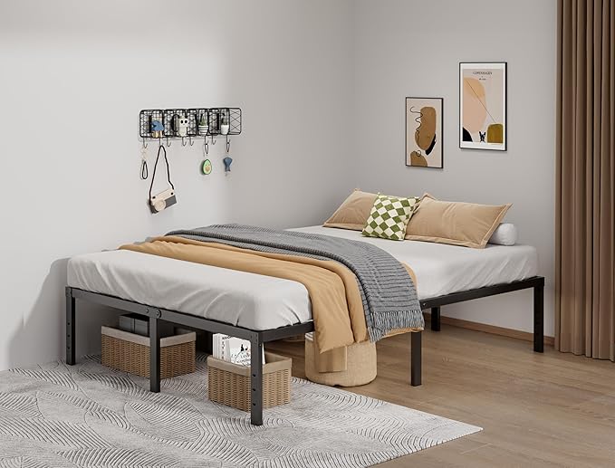 Metal Bed Frame Full Size - 16 Inch Heavy-Duty Full Platform Bed Frame No Box Spring Needed, Easy Assembly, Noise-Free, Sturdy Mattress Foundation, Underbed Storage Space