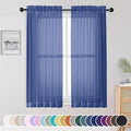 OWENIE Sheer Curtains 63 Inch Length 2 Panels Set, Light Weight Soft Solid Fimly Sheer Curtains for Bedroom Living Room, Light Filtering Airy Voile Sheer Curtain, Royal Blue, 42Wx63L Inch