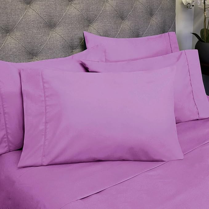 King Size Bed Sheets - 6 Piece 1500 Supreme Collection Fine Brushed Microfiber Deep Pocket King Sheet Set Bedding - 2 Extra Pillow Cases, Great Value, King, Pale Pink