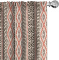 Ambesonne Southwestern Window Curtains, Traditional Vertical Borders Inspired by Prehistoric Art Ikat Style, Lightweight Decorative Panels Set of 2 with Rod Pocket, Pair of - 28" x 84", Brown Coral