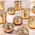 20 Pcs Assorted Gold Votive Candle Holders Bulk, Larger Size Mercury Glass Votives with Round Candle Holder for Wedding Decorations, Tealight Candle Holder for Gold Party Table Centerpieces