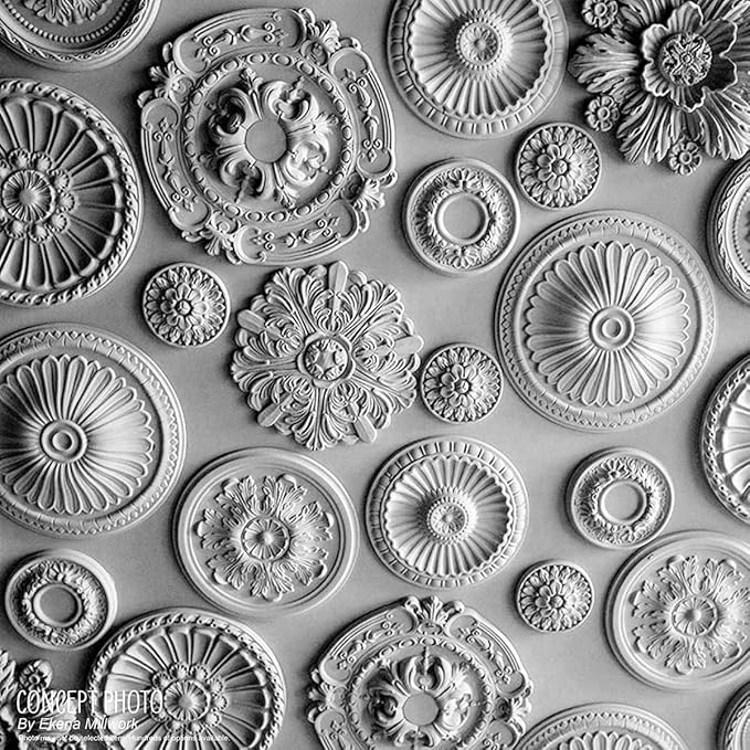 Ekena Millwork CM12BRPTF 12 1/2"OD X 3 7/8"ID X 3/4"P Bradford Ceiling Medallion Fits Canopies Up to 6 5/8", Painted Turtle