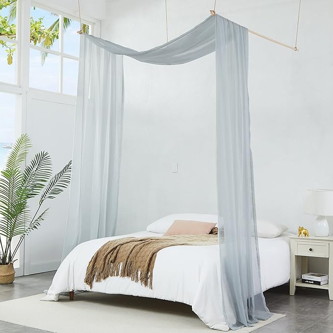 Warm Home Designs 30 Feet Long Gray Silver Window Scarf. These XXL Length Valance Window Scarves 54 X 360 Inches in Size. Great as Bed Canopy or Wedding Arch Draping Fabric. AM Silver 360"