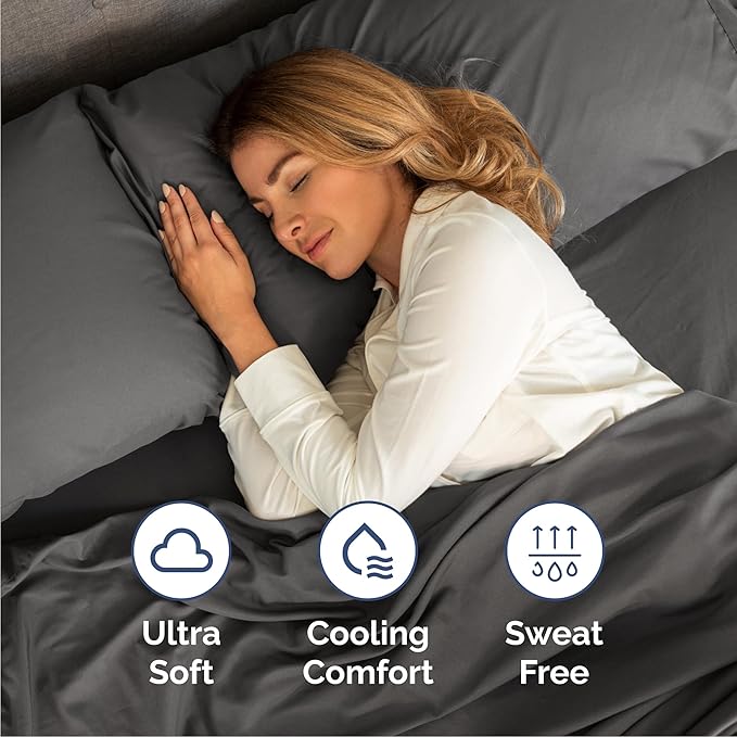 Queen 6 Piece Sheet Set - Comfy Breathable & Cooling - Ultra-Soft Hotel Luxury Bedding Set with 8-16 Inch Deep Pockets - 1 Flat & 1 Fitted Sheet & 4 Pillowcases - Wrinkle Free & Easy Care - Charcoal