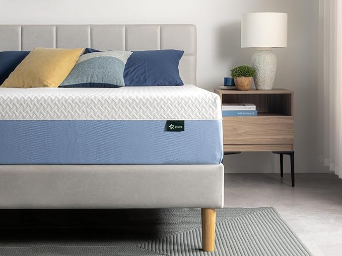ZINUS 12 Inch Queen Cooling Essential Memory Foam Mattress [NewVersion], Fiberglass Free, Medium Feel, Breathable Cooling Layers, Certified Safe Materials