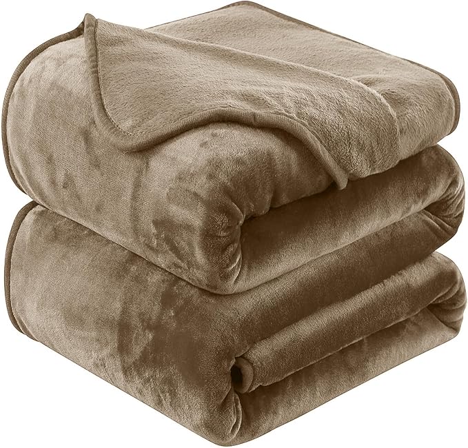 HOZY Soft Twin Size Blanket for All Season Lightweight Thermal Fleece Summer Autumn Fall Winter Spring Blankets for Twin/Twin XL Extra Long Bed Couch Sofa,66x90 Inches,Taupe