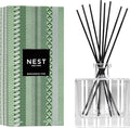 NEST New York Reed Diffuser, Birchwood Pine - 5.9 fl oz - Fragrance for Up to 90 Days - Reusable, Refillable Glass Holder - Includes 8 All-Natural Reed Sticks - Flame Free