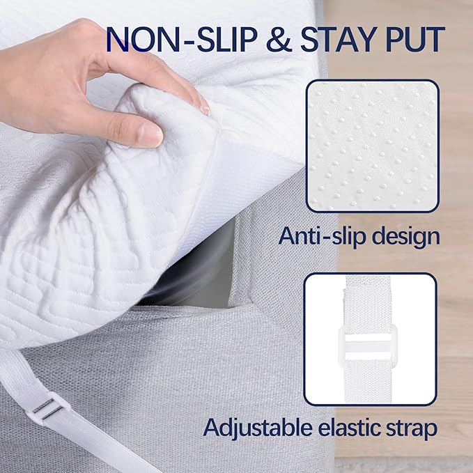 VALUXE 4 Inch Gel Memory Foam Mattress Topper King Size High Density Cooling Pad Pressure Relief Bed Topper (with Removable & Washable Bamboo Cover)