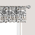 Ambesonne Modern Window Valance, Coffee Beans with Ornamental Words Ethiopians Pattern, Curtain Valance for Kitchen Bedroom Decor with Rod Pocket, 42" x 18", Sand Brown Black