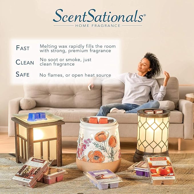 Scentsationals Day of The Dead Collection Flor De Muerto Wax Melt Warmer - Candle Wax Melter for Fragrance Cubes and Tarts