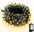RPGT Christmas Light 500 LEDs 172ft Green Cable Wire Fairy String Outdoor Twinkle Lights Plug in 12 Modes for Xmas Party, Garden, Wedding, Home Decoration (Warm White)