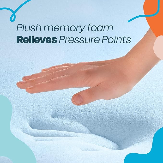 LINENSPA Memory Foam Mattress Topper - 3 Inch Gel Infused Memory Foam - Plush Feel - Cooling and Pressure Relieving - CertiPUR Certified - Dorm Room Essentials - California King Size