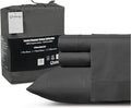 100% Organic Cotton Twin Sheets Set, 300TC Sateen Weave 3 PC Twin Bed Sheets, Fully Elasticated Sheet & Pillowcase Sets, Soft & Comfy No Lint Machine Washable Grey Sheet, Fade Resistant – Charcoal