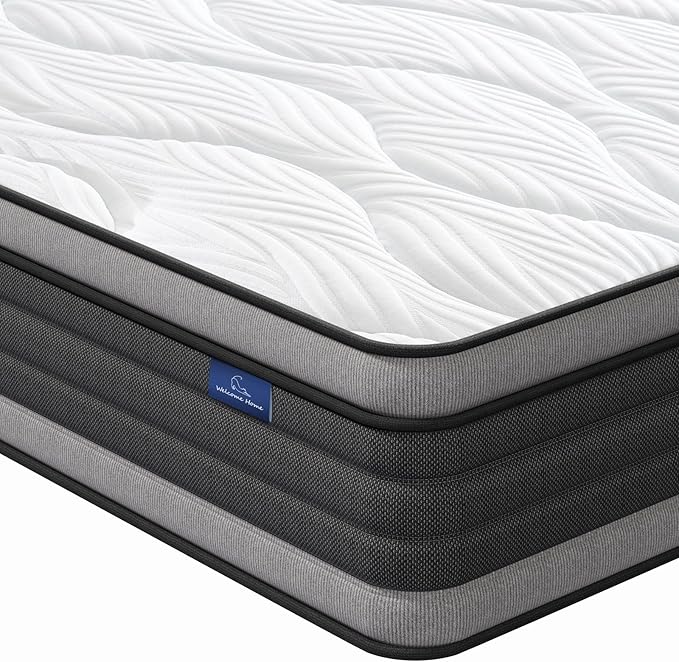 Vesgantti Cal King Mattress, 10 Inch Hybrid Cal King Size Mattress with Memory Foam and Individually Pocket Spring, Pressure Relief and Supportive, Medium Firm Feel, Mattress in a Box