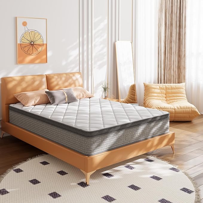 Queen Mattress,12 Inch Cooling-Gel Memory Foam in a Box, Motion Isolation Individually Wrapped Pocket Coils Mattress,Pressure Relief,Back Pain Relief & Cooling,CertiPUR-US