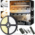 16.4ft Dimmable White LED Strip Light Kit, Dimmable 3000K-6500K, 24V Strip Lights with Remote Control, Flexible LED Strip Light, Eye Protection for Bedroom, Home Lighting, Mirror, Kitchen, Bar Cabinet