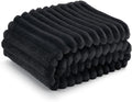 Bedsure GentleSoft Twin Blanket for Couch - Cozy Soft Blankets for Women, Cute Small Fleece Throws for Girls, Black, 60x80 Inches