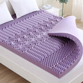 MUXHOMO 3.9 Inch 7-Zone Cal King Mattress Topper, Egg Crate Foam Mattress Topper Cal King Size for Back Pain, Lavender Cooling Gel Infused Bed Pad, CertiPUR-US and Oeko-TEX Certification (83"×71")