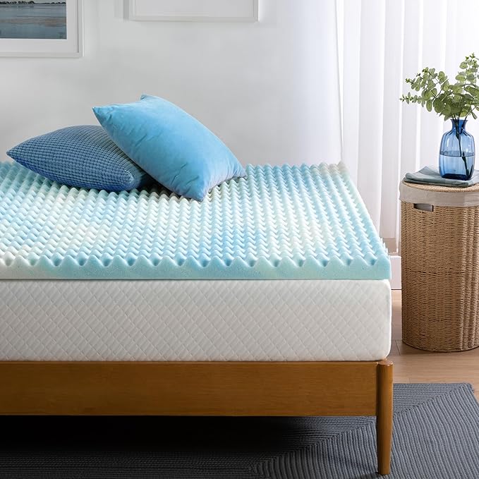 ZINUS 2 Inch Swirl Gel Cooling Memory Foam Mattress Topper, Smaller, More Convenient WonderBox Packaging, Cooling, Airflow Design, CertiPUR-US Certified, Twin