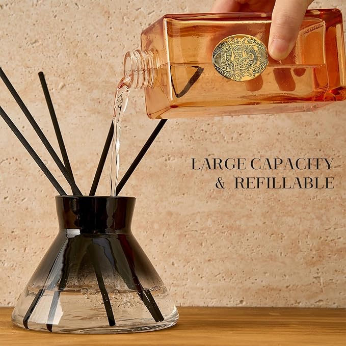 M&SENSE 10.14 oz Large Reed Diffuser Set | Ocean Escape Scent Oil Diffuser with Sticks | Hotel Collection Non-Toxic Essential Oil |for Bedroom Bathroom Living Room
