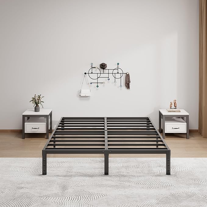 Metal Bed Frame Queen Size - 12 Inch Heavy-Duty Queen Platform Bed Frame No Box Spring Needed, Easy Assembly, Noise-Free, Sturdy Mattress Foundation, Underbed Storage Space