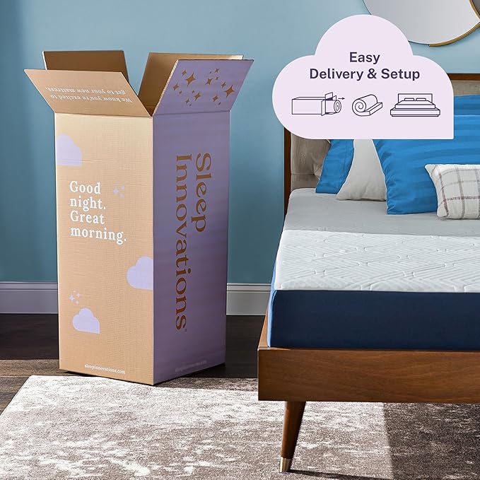 Sleep Innovations Marley Hybrid 10 Inch Cooling Gel Memory Foam and Innerspring Coil Mattress, Full Size, Bed in a Box, Medium Firm Advanced Support