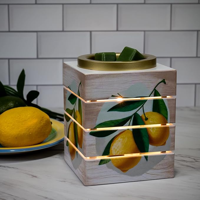 Scentsationals Wax Melt Warmer, Wax Warmer for Scented Wax Melts - Spring Collection Lemon Crate - Candle Wax Melter for Fragrance Cubes and Tarts