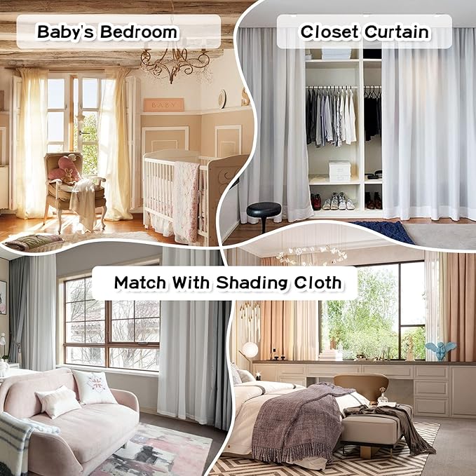 MYSKY HOME Pink Pom Pom Curtains for Living Room Nursery White Sheer Curtains for Girls Bedroom 63 Inch Length Long Window Curtains for Kids Room 2 Pieces Rod Pocket Farmhouse Window Drapes 37" x 63"
