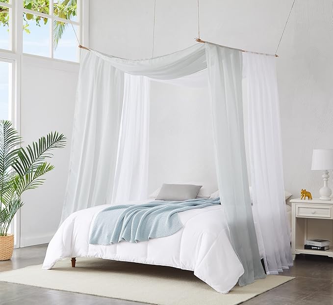 Warm Home Designs 24 Feet Long Grey Silver Sheer Window Scarf. These XXL Length Valance Scarves 54 X 288 Inches in Size. Great as Bed Canopy or Wedding Arch Draping Fabric. AM Silver 288"