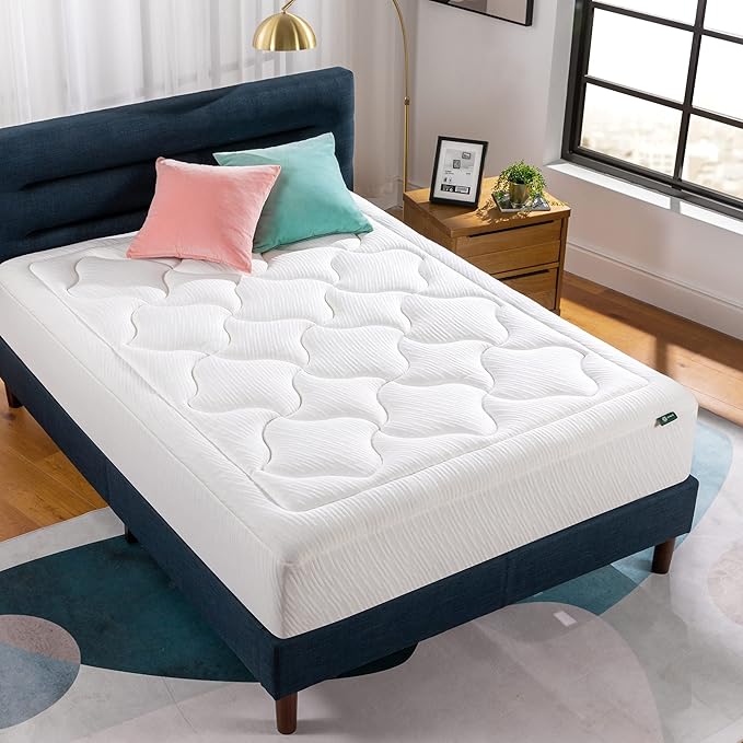 ZINUS 12 Inch Cloud Memory Foam Mattress, King, Fiberglass Free, Pressure Relieving, Mattress in A Box, CertiPUR-US Certified, White