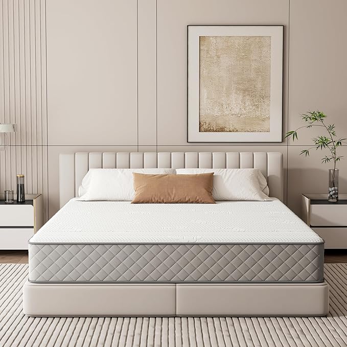 PurrJoys Full Mattress, 10 Inch Hybrid Double Mattress with Cooling Gel Memory Foam and Pocket Springs, CertiPUR-US Certified, Medium Firm
