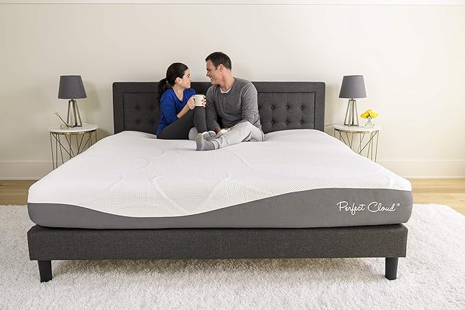 Perfect Cloud Made in The USA UltraPlush Charcoal-Infused 10 inch Memory Foam Mattress - Pressure Relieving - Bed-in-a-Box (King)