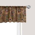 Ambesonne Paisley Window Valance, Vintage Inspired Multicolored Leaf Flower Motif in Earth Tones Print, Curtain Valance for Kitchen Bedroom Decor with Rod Pocket, 42" x 18", Army Green