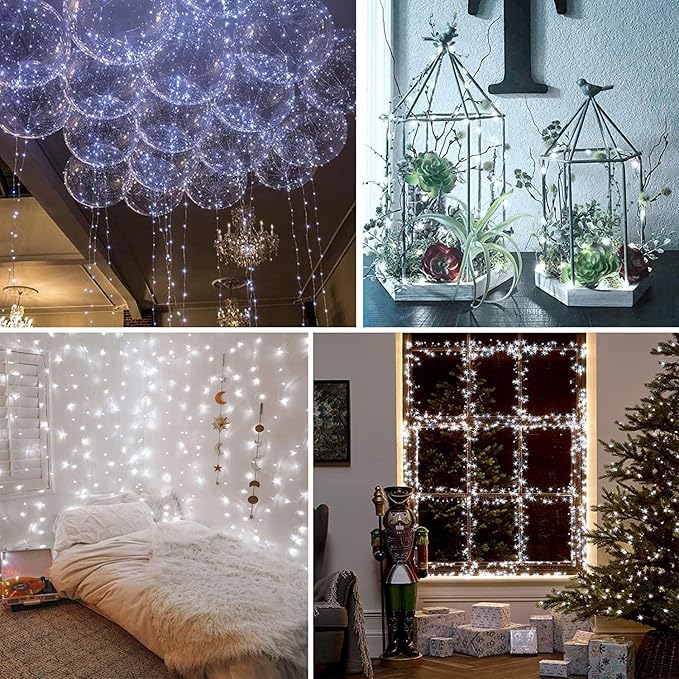 Sanniu Fairy Lights Battery Operated, 6 Packs Mini Battery Powered Copper Wire Starry String Lights for Christmas,Bedroom, Parties,Wedding,Indoor,Home Decoration (5m/16ft Cool White)