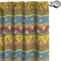Ambesonne Aztec Curtains, Traditional Classic Tribal Style Folk Motif Sun Mexican Culture Image, Window Treatments 2 Panel Set for Living Room Bedroom, Pair of - 28" x 95", Yellow Orange