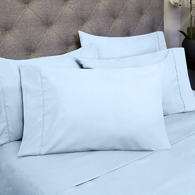 Queen Sheets Aqua - 6 Piece 1500 Supreme Collection Fine Brushed Microfiber Deep Pocket Queen Sheet Set Bedding - 2 Extra Pillow Cases, Great Value, Queen, Aqua