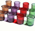VOHO 4 Colors Ribbed Votive Candle Holders for Fall Decor, Set of 12 Tealight Candle Holder Easter/Halloween/Thanksgiving Decorations, Christmas Tea Light Candle Holder Glass Dining Table Centerpiece