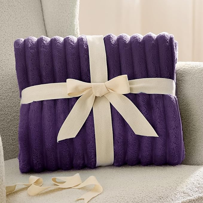 Bedsure GentleSoft Purple Twin Blanket for Bed - Cozy Soft Blankets for Women, Cute Large Throws for Girls, 66x90 Inches