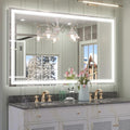 Keonjinn LED Bathroom Mirror with Lights 60 x 36 Inch, Large LED Vanity Mirror for Bathroom, HD Tempered Glass, UL Listed LED Driver, Easy to Install, Anti-Fog, Memory Dimmable 6000K, Frontlit Only