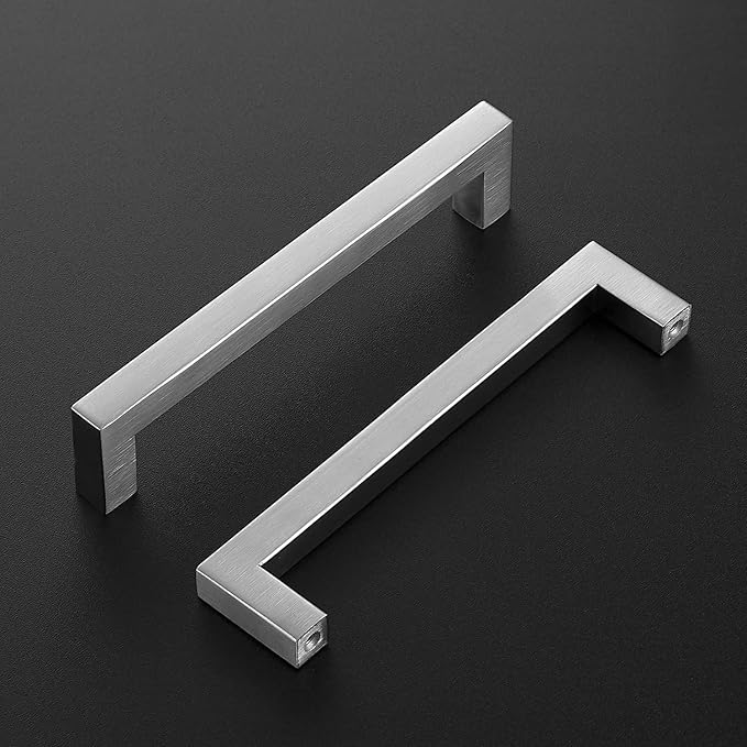 Ravinte 10 Pack Brushed Nickel Kitchen Cabinet Handles 6-1/4 Inch Cabinet Pulls Square Kitchen Hardware for Cabinet Drawer Pulls Drawer Handles Come with Screwdriver