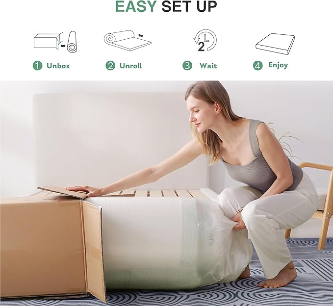 Twin Mattress in a Box, 10 inch Mattresses for Kids Bed Single Size Daybed Individual Bunk, Green Tea Memory Foam Medium Firm